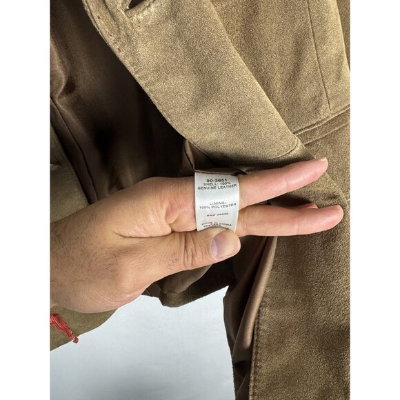 VTG Cabelas Leather Blazer Men 40R Brown Western Cowboy Single Breasted 2 Button - Picture 11 of 11